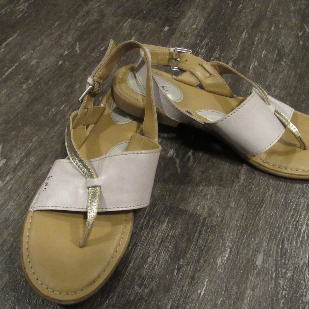 Born Concept beige/gold strappy sandal size 9